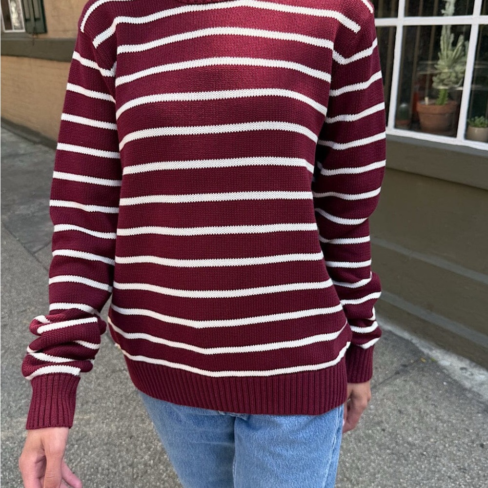 NAME:BRIANNA THIN STRIPE COTTON SWEATER